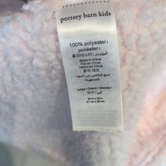 Pottery Barn Kids Hooded Sherpa Soft Pink Robe Size 8-10 Great Condition - Picture 5 of 5